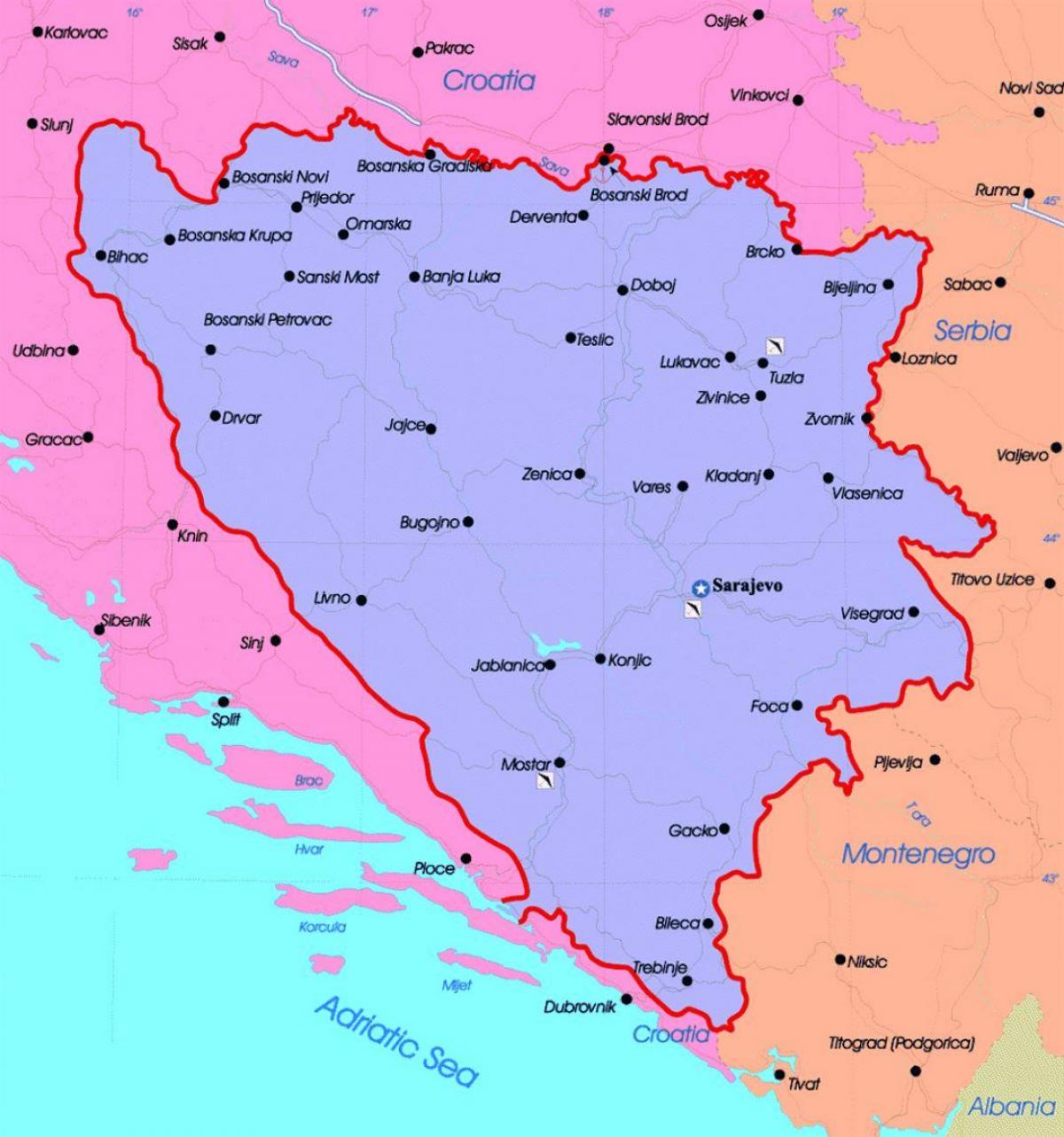 البوسنة والهرسك الخريطة السياسية