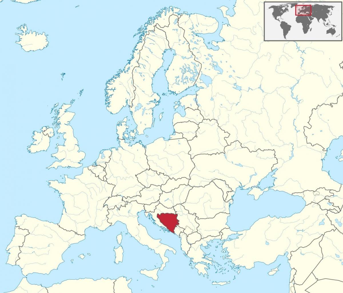 البوسنة على خارطة أوروبا