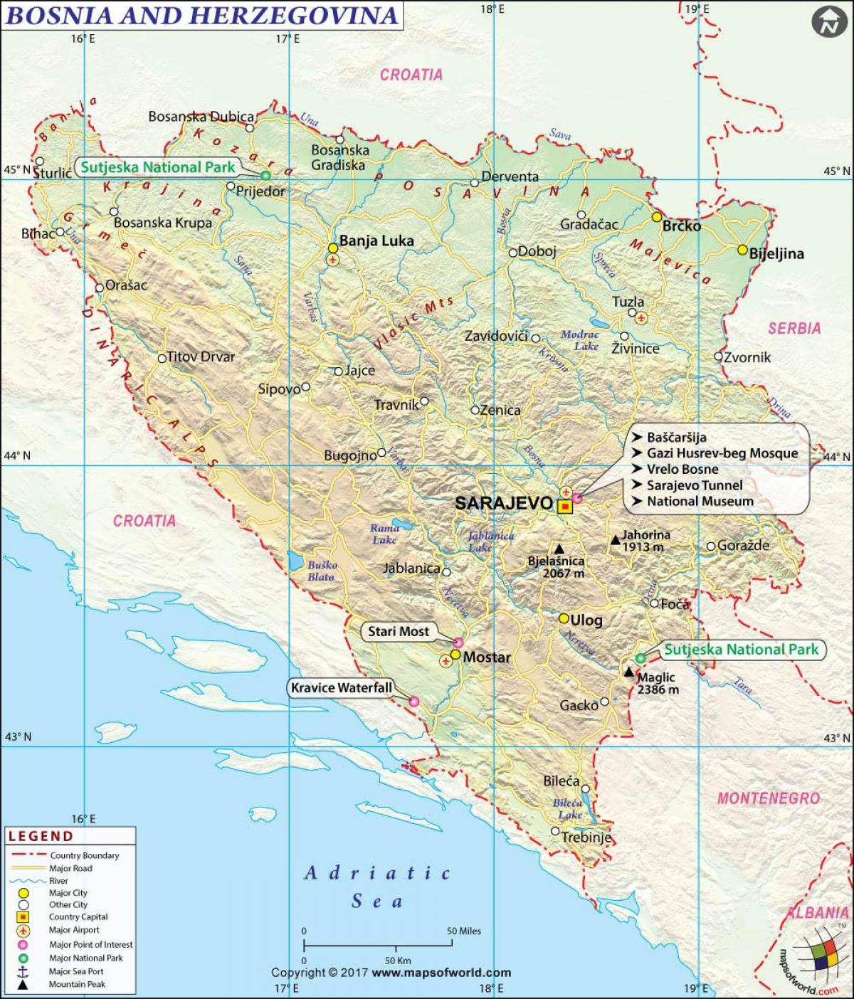 خريطة البوسنة البلد