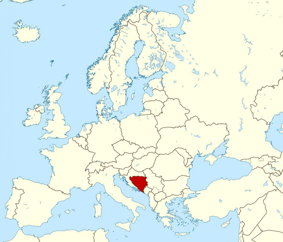 البوسنة والهرسك على خريطة العالم ، 