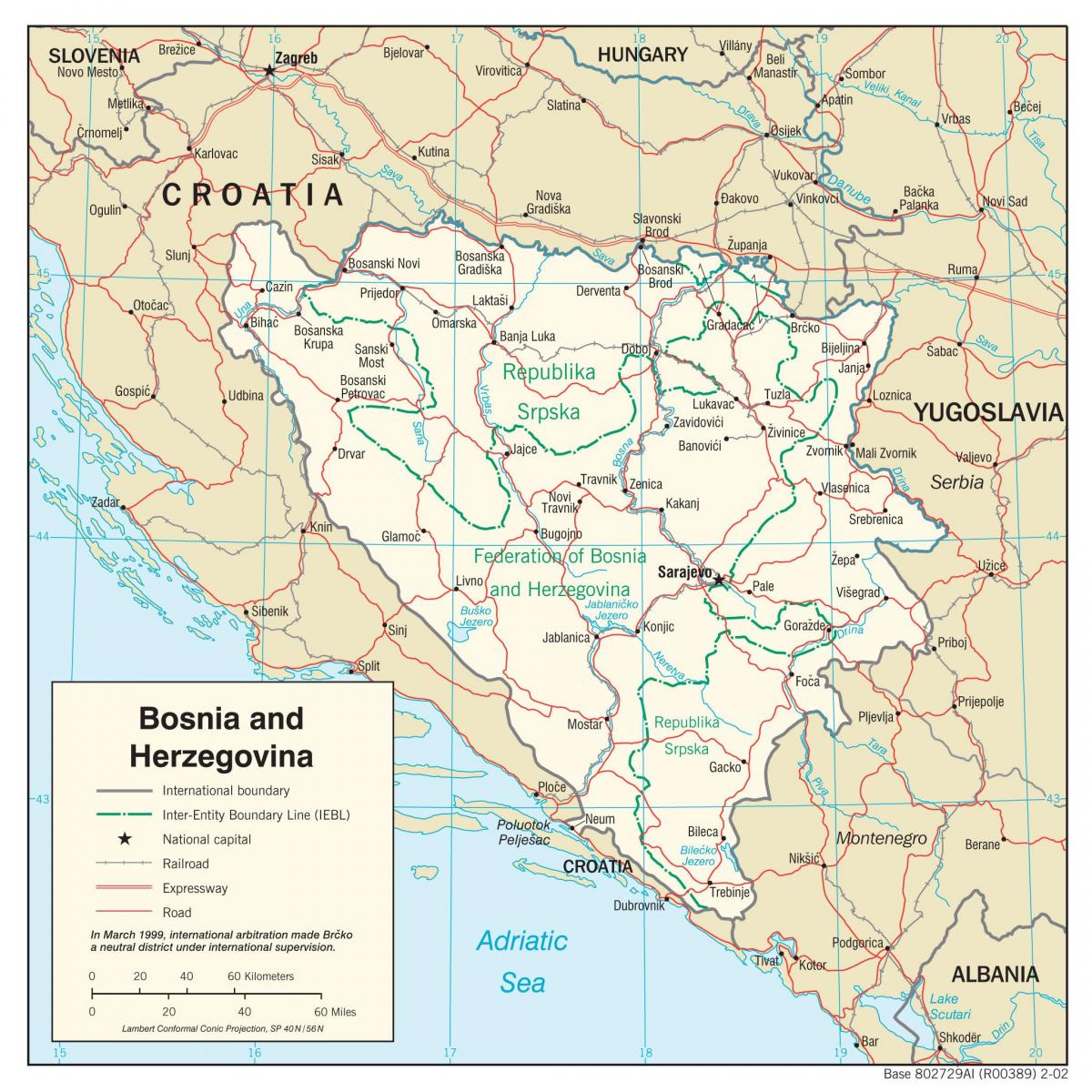 البوسنة والهرسك خريطة