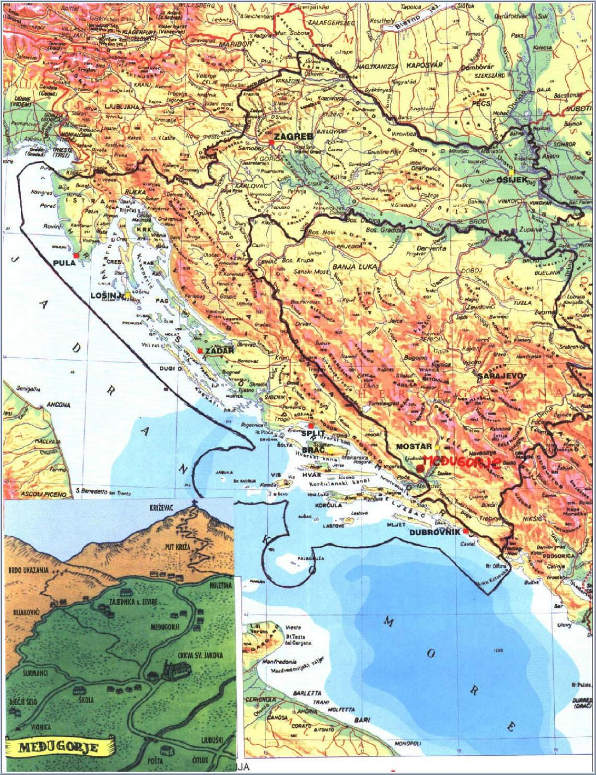 خريطة ميديوغوريه البوسنة والهرسك