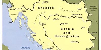 خريطة البوسنة والهرسك والدول المحيطة